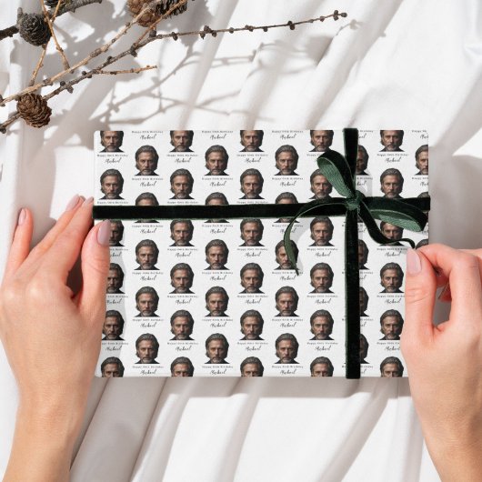 Custom 60th Birthday Photo Wrapping Paper forAdult ラッピングペーパー