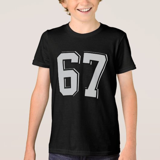 Custom 67 Shirt Cute Number Design Tee トライブレンドTシャツ (正面)