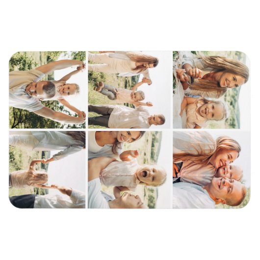 Custom 6 Photo Collage Modern Simple  マグネット (横)