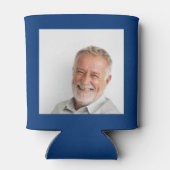 Custom 70th Birthday Blue Gold With Photo 缶クーラー (裏面)