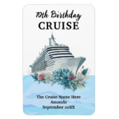 Custom 70th Birthday Cruise Cabin Door マグネット (縦)