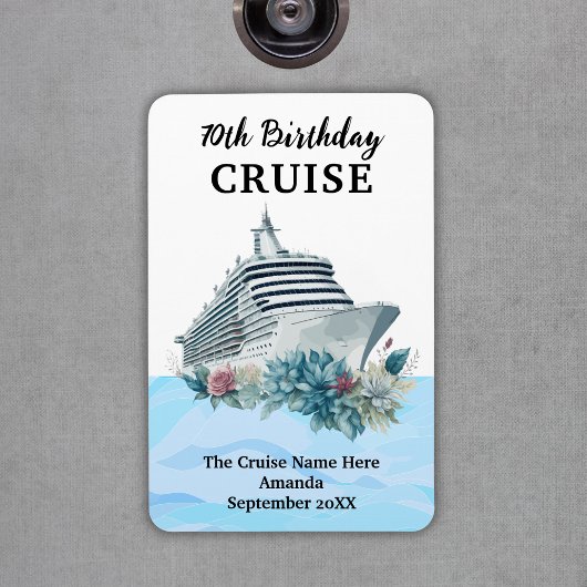 Custom 70th Birthday Cruise Cabin Door マグネット