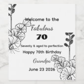 Custom 70th birthday funny quote  ワインラベル (シングルラベル)