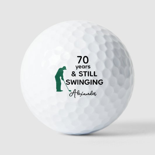 Custom 70th Birthday Funny Still Swinging ゴルフボール (正面)