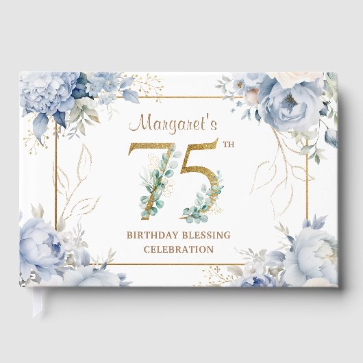 Custom 75th Birthday Guest Book ゲストブック (正面)