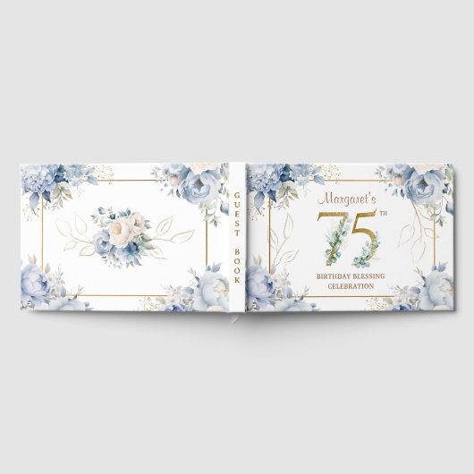 Custom 75th Birthday Guest Book ゲストブック (全面)