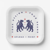 Custom 7" Paper Plate | Your Design Square Plates ペーパープレート (正面)