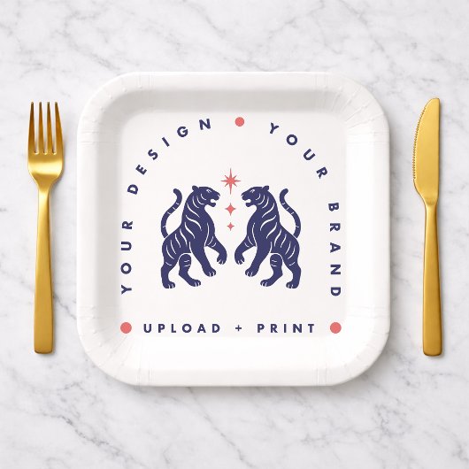 Custom 7" Paper Plate | Your Design Square Plates ペーパープレート