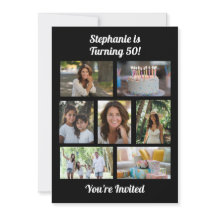 Custom 7 Photo Collage Birthday Party