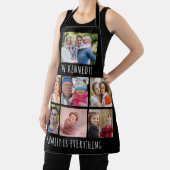 Custom 7 Photo Collage Family Name Quote Black エプロン (インサイチュ)