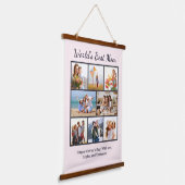 Custom 7 Photo Collage World's Best Mom 吊り下げ型タペストリー (傾斜あり)