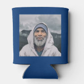 Custom 80th Birthday Blue Gold With Photo 缶クーラー (裏面)