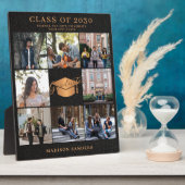 Custom 8 foto's collage goud zwart afgestudeerde n フォトプラーク (側面)