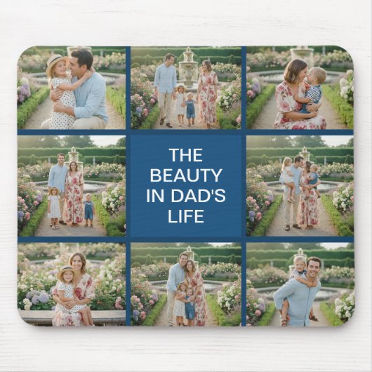 Custom 8 Photo Collage - Personalized Dad Gift マウスパッド (正面)