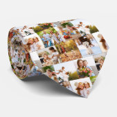 Custom 8 Photo Collage Personalized Father's Day ネクタイ (ロール)