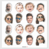 Custom 8 Photos Faces Waterproof Vinyl Stickers シール (シート)