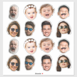 Custom 8 Photos Faces Waterproof Vinyl Stickers シール