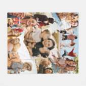 Custom 9 Photo Collage フリースブランケット (正面(横))