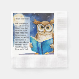 Custom AA Prayer Napkin | Sober Owl Big Book 縁ありカクテルナプキン