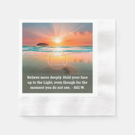 Custom AA Prayer Napkin | Sunrise Beach Symbol 縁ありカクテルナプキン