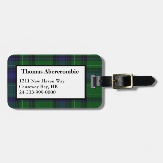 Custom Abercrombie Tartan Plaid Luggage Tag ラゲッジタグ (正面横)