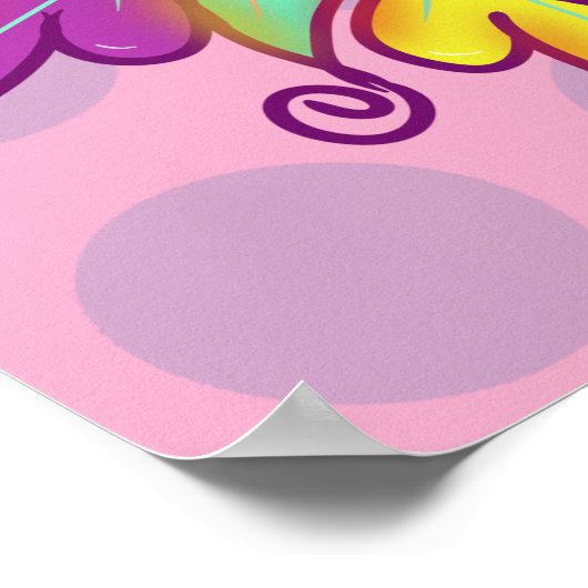 Custom  Abstract Kaleidoscope Flower Pattern ポスター (角)