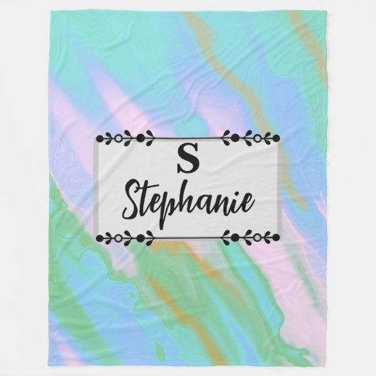 Custom Abstract Pastel Color Fluid Fleece Blanket フリースブランケット (正面)