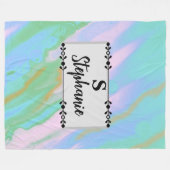 Custom Abstract Pastel Color Fluid Fleece Blanket フリースブランケット (正面(横))