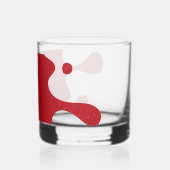 Custom Abstract Tomato Red Splash Rocks Glass ウイスキーグラス (裏面)