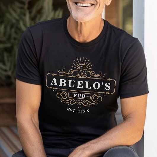 Custom Abuelo's Pub Home Bar Year Established Tシャツ