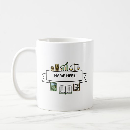 Custom Accountant Name Finance  Bookkeeping Icons  コーヒーマグカップ (左)