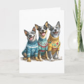 Custom ACD Heeler Christmas Ugly Sweater Holiday  カード (正面)