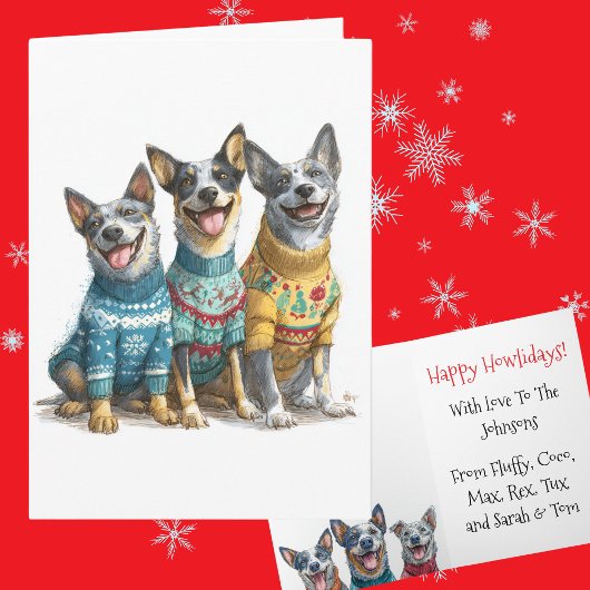 Custom ACD Heeler Christmas Ugly Sweater Holiday  カード