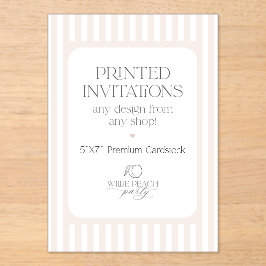 Custom Acrylic Invitations - Wilde Peach Party アクリル招待状