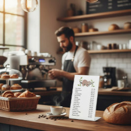 Custom Acrylic Pedestal Menu Sign with Sloth  台座サイン
