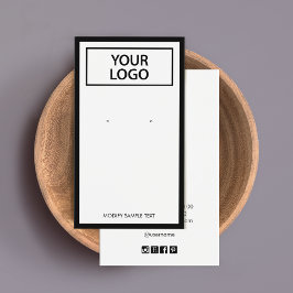 Custom Add Logo Black Border Earring Display Card