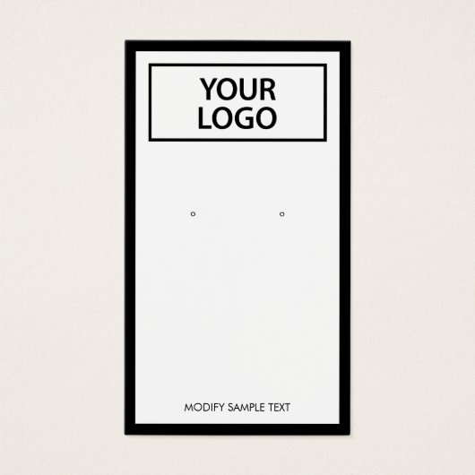 Custom Add Logo Black Border Earring Display Card (正面)