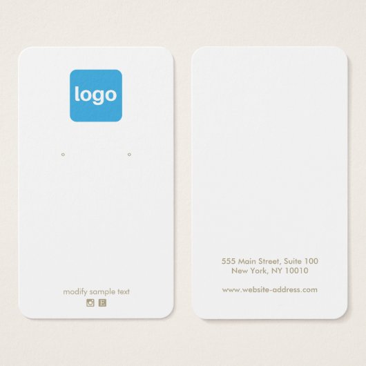 Custom  Add Logo Earring Display Card (正面&裏面)