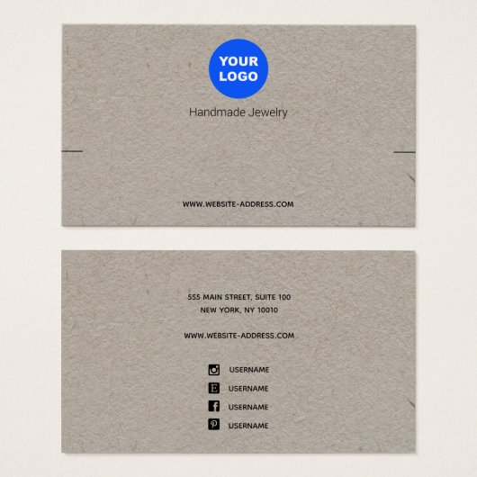  Custom Add Logo Kraft Bracelet Display (正面&裏面)