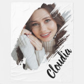 Custom Add Photo And Text フリースブランケット (正面)