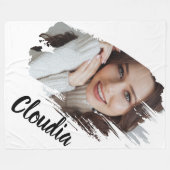 Custom Add Photo And Text フリースブランケット (正面(横))