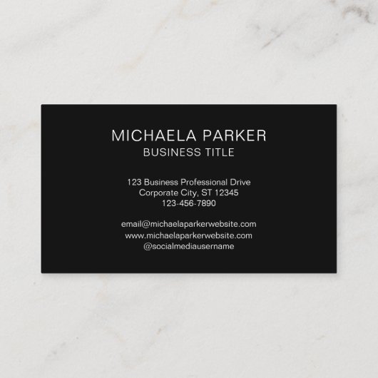 Custom Add Your Logo Black Professional 名刺 (裏面)