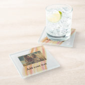 custom add your photo christmas personalized water ガラスコースター (アングル)