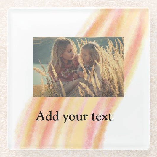 custom add your photo christmas personalized water ガラスコースター (正面)