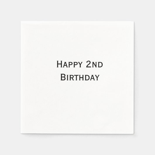 custom add your text happy birthday 2nd simple  スタンダードカクテルナプキン (正面)