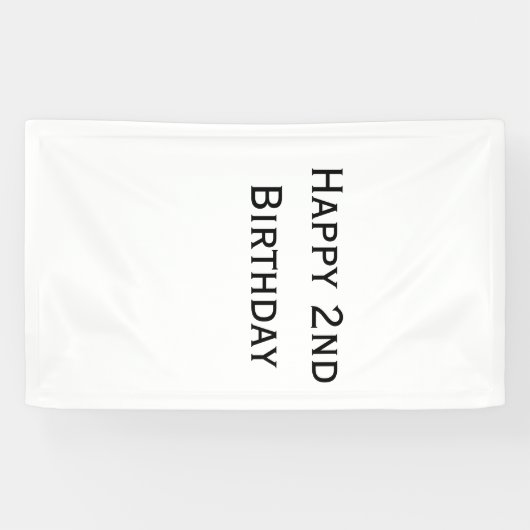 custom add your text happy birthday 2nd simple  横断幕 (横)