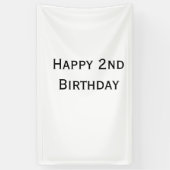 custom add your text happy birthday 2nd simple  横断幕 (縦)