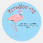 Custom Address Labels Tropical Beach Theme ラウンドシール (正面)