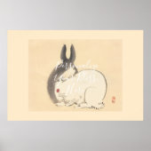 CUSTOM Adorable Japanese Rabbit Art Print by Kono ポスター (正面)