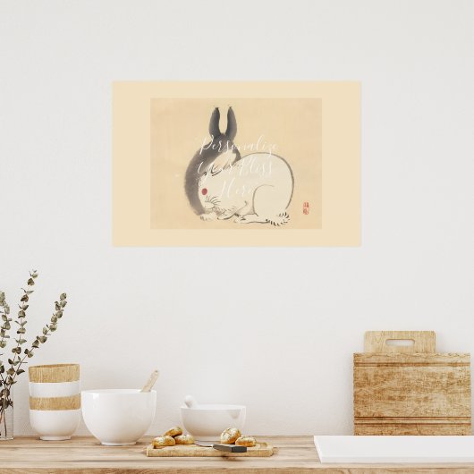 CUSTOM Adorable Japanese Rabbit Art Print by Kono ポスター (キッチン)
